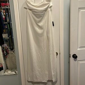 Strapless white dress